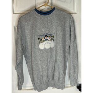 Vintage M.C. Sportswear Snowmen Sweatshirt - "Snowmen Are Always Full Of Good Ch
